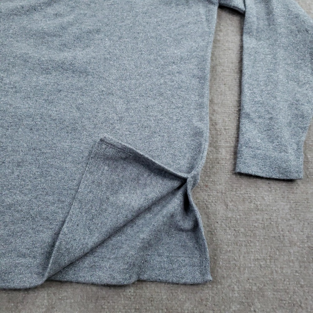 McCulley's Sweater Womens Medium Gray Glittery Knit‎ Crewneck Pullover Cashmere - Picture 14 of 14